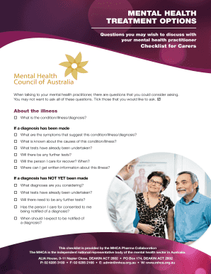 Mental Health Treatment Options Checklist