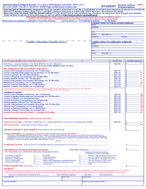 American Meteorological Society Dues Renewal Form 2016