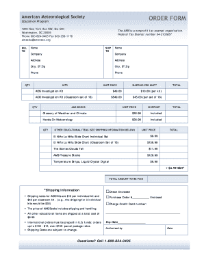 American Meteorological Society Order Form