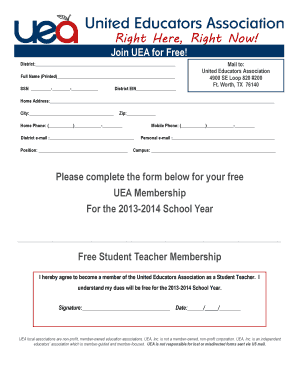 Free Student Teacher Membership Application
