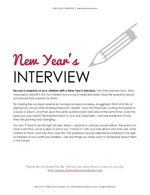 New Year's Interview Form