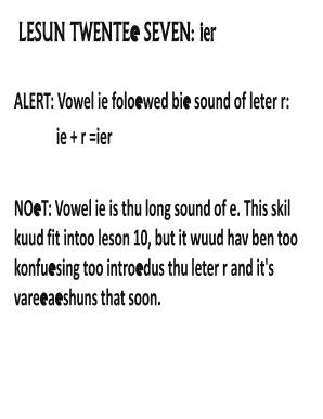 Pdf letter template - ALERT Vowel ie foloewed bi e sound of leter r ie r