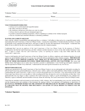 Volunteer Waiver Form
