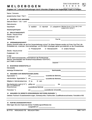 Meldebogen