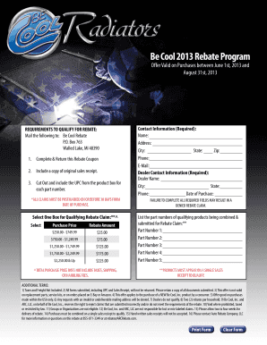 Be Cool 2013 Rebate Program