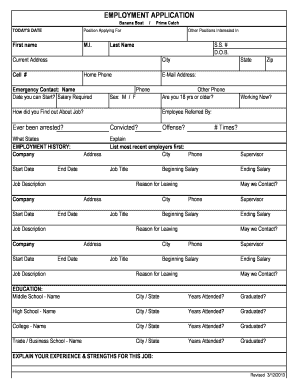 Employment Application Form