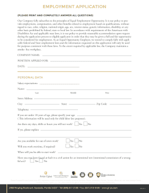 Employment Application Form