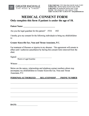 Medical Consent Form for Minors