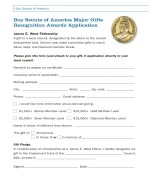 Boy Scouts of America Major Gifts Recognition