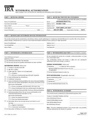 Roth IRA Withdrawal Authorization Form