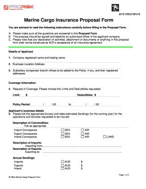 BProRiskb Marine Cargo Proposal Form 2