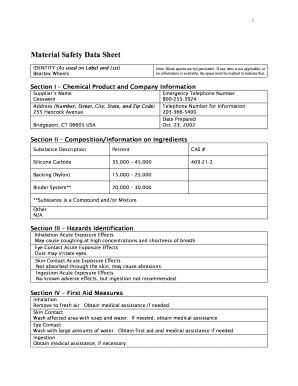 Material Safety Data Sheet