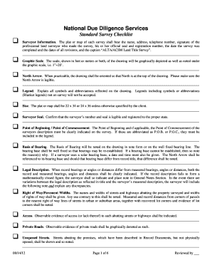 ALTA/ACSM Land Title Survey Checklist