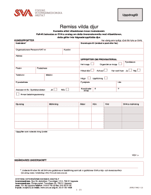 Swedish Wild Animal Submission Form