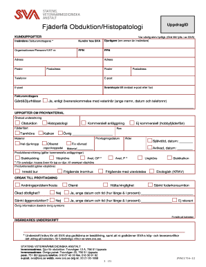 Swedish Poultry Autopsy/Histopathology Request Form