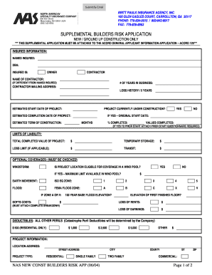Supplemental Builders Risk Application