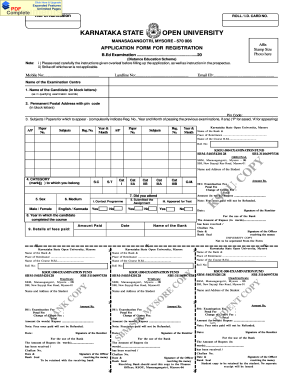 B.Ed Examination Registration Form