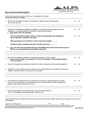 Real Estate Supplement Form
