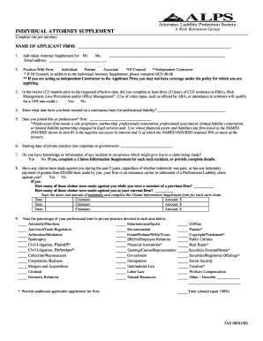 Individual Attorney Supplement Form