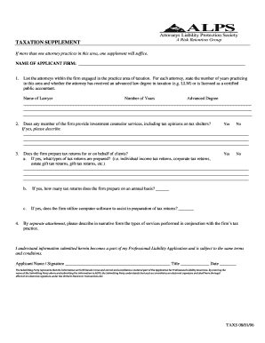 Taxation Supplement Form