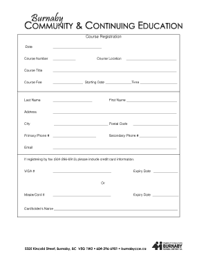 Course Registration Form