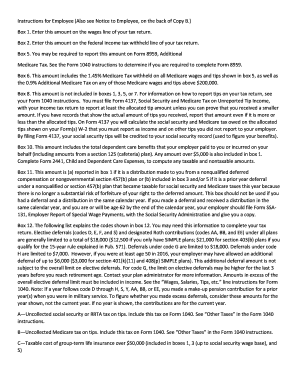 W-2 Form Instructions