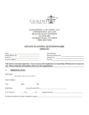 Estate Planning Questionnaire
