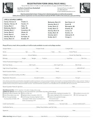 ScoutsFocus Basketball Camp Registration Form