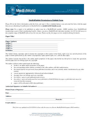 MedEdPublish Permission to Publish Form