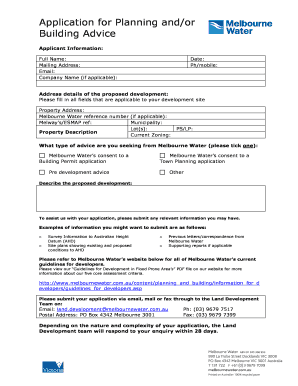 Application for Planning and Building Advice