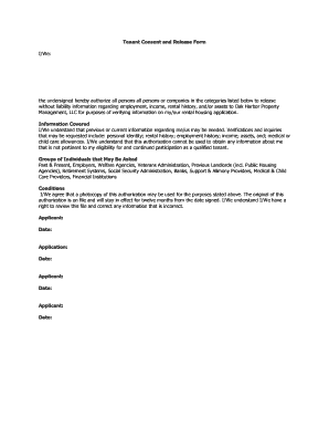 Tenant Consent and Release Form