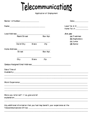 Employment Application Form