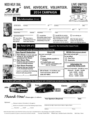 Catawba County United Way Donation Form