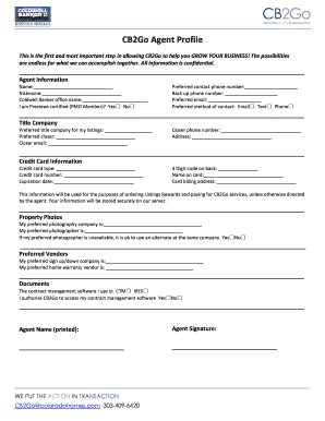 CB2Go Agent Profile Form