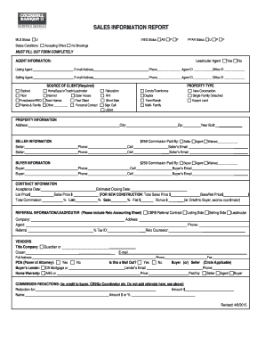 Real Estate Sales Information Report