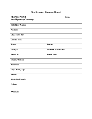 Non Signatory Company Report