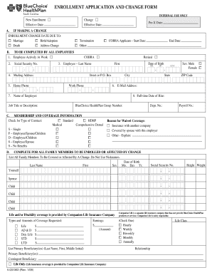 BlueChoice HealthPlan Enrollment Application