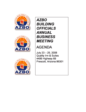 Azbo building officials annual business meeting agenda - azbo