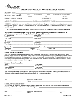 Ohio Emergency Medical Authorization Permit