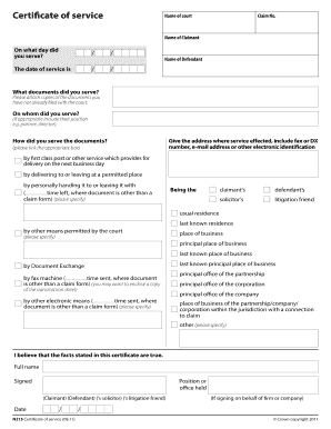Certificate of Service