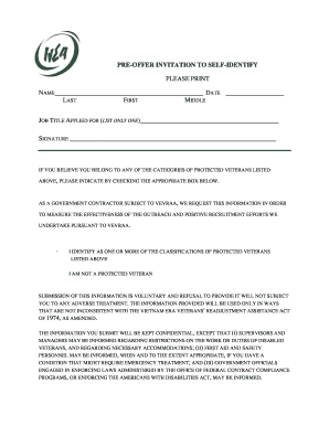 Pre-Offer Invitation to Self-Identify
