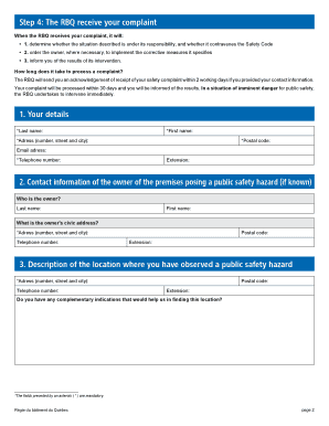 Quebec Public Safety Complaint Form