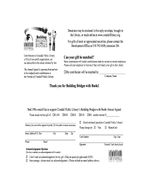 Crandall Public Library Donation Form