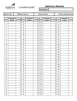 Contest Ranking Form