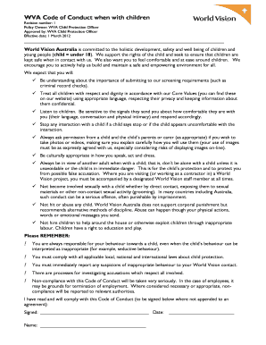 WVA Code of Conduct with Children