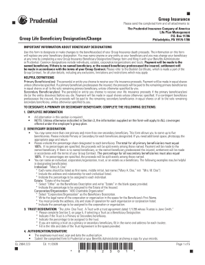 Group Insurance Beneficiary Designation Form