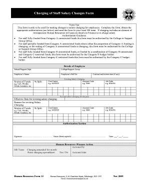 Staff Salary Changes Form