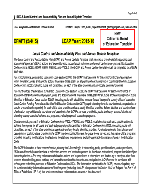 Local Control and Accountability Plan Template