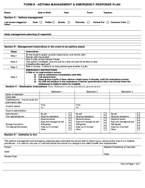 Asthma Management and Emergency Response Plan