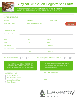 Surgical Skin Audit Registration Form